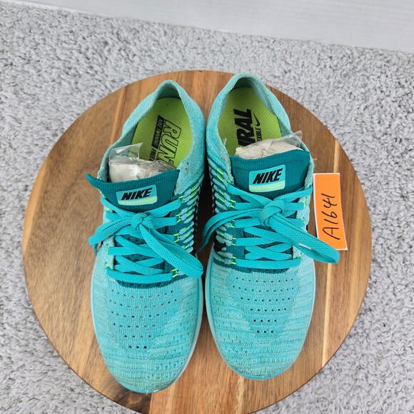 Nike Free Rn Flyknit Hyer Turquoise Athletic Running Shoes Womens 8.5 831070-307 - Picture 5 of 12